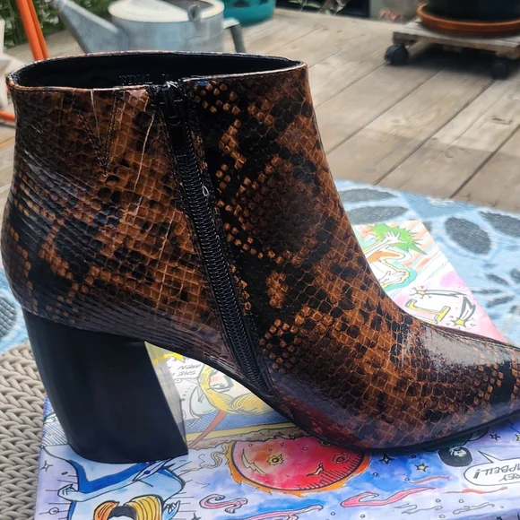 Jeffrey Campbell Faux Snake Print Boots - Picture 3 of 5